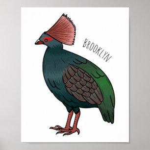 Affiche Illustration de la caricature d'oiseau perdrix en