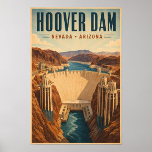 Affiche Illustration de la centrale électrique du barrage