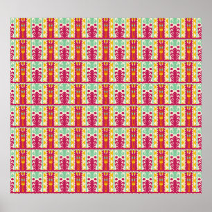 Affiche Illustration de la conception de textiles traditio