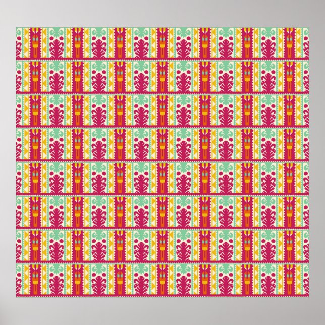 Affiche Illustration de la conception de textiles traditio (Devant)