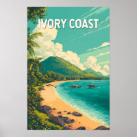 Illustration de la Côte d'Ivoire Voyage Art Vintag