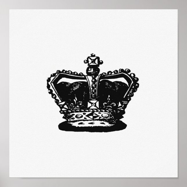 Affiche Illustration de la Couronne vintage (Devant)