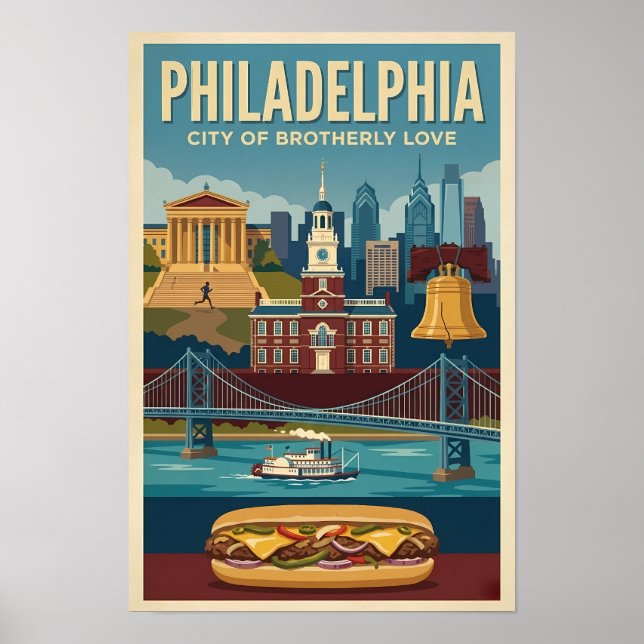 Affiche Illustration de la culture de Philadelphie en Penn (Devant)