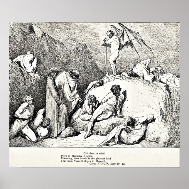 Affiche Illustration de la Divine Comédie de Dante (Devant)