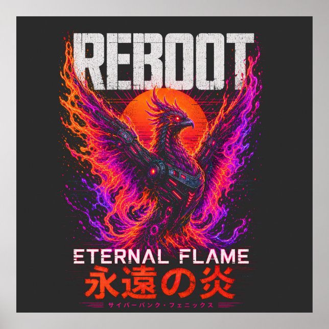 Affiche Illustration de la Flamme Éternelle – Phénix de Fe (Devant)