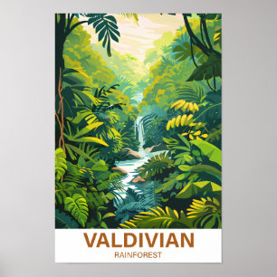 Affiche Illustration de la forêt tropicale valdivienne Voy