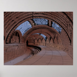 Affiche Illustration de la gare abandonnée de City Hall à