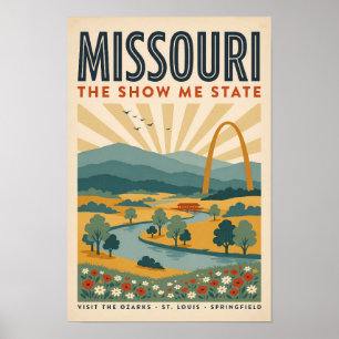 Affiche Illustration de la Gateway Arch du Missouri Art de