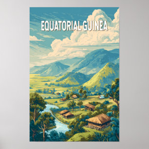 Affiche Illustration de la Guinée équatoriale Art de voyag