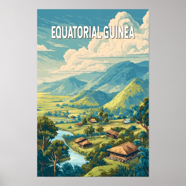 Affiche Illustration de la Guinée équatoriale Art de voyag (Devant)