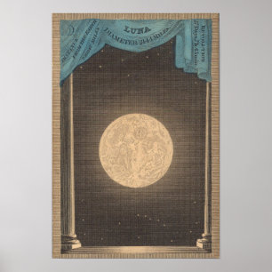 Affiche Illustration de la Lune Vintage