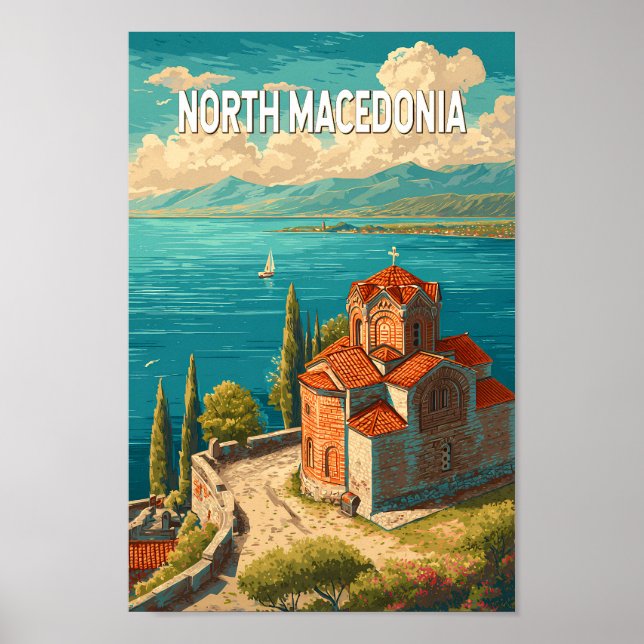 Affiche Illustration de la Macédoine du Nord Art de voyage (Devant)