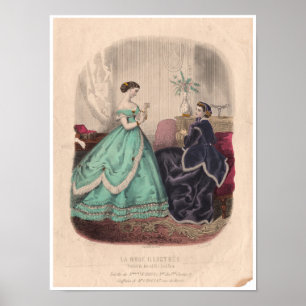 Affiche Illustration de la mode française du XIXe siècle