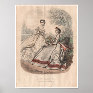 Affiche Illustration de la mode française du XIXe siècle