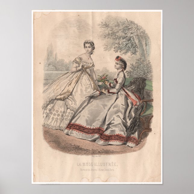 Affiche Illustration de la mode française du XIXe siècle (Devant)