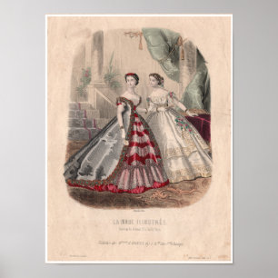 Affiche Illustration de la mode française du XIXe siècle