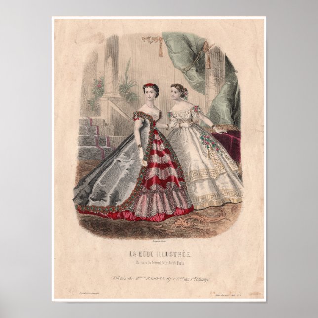 Affiche Illustration de la mode française du XIXe siècle (Devant)