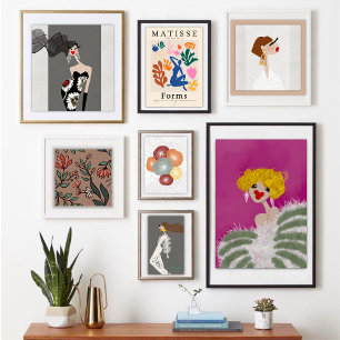 Affiche Illustration de la mode rose pour fêter une fille