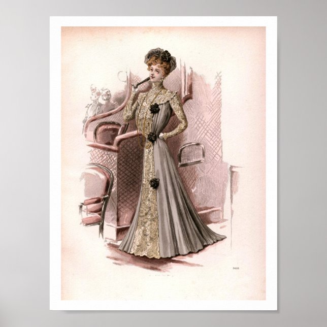 Affiche Illustration de la mode vintage Edwardian Lady (Devant)