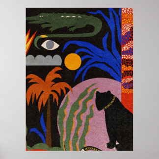 Affiche Illustration de la nature du crocodile au soleil p