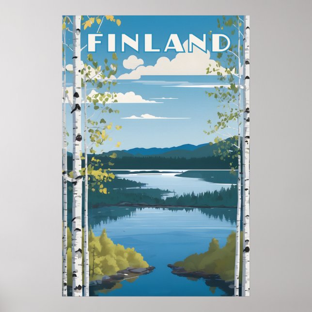 Affiche Illustration de la nature finlandaise (Devant)