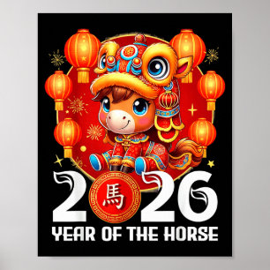Affiche Illustration de la Nouvelle Année Chinoise de l'an