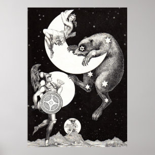 Affiche Illustration de la Nuit du Dieu de l'Univers du Ci