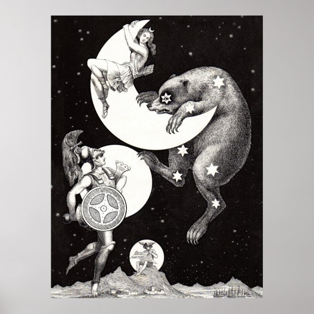 Affiche Illustration de la Nuit du Dieu de l'Univers du Ci (Devant)
