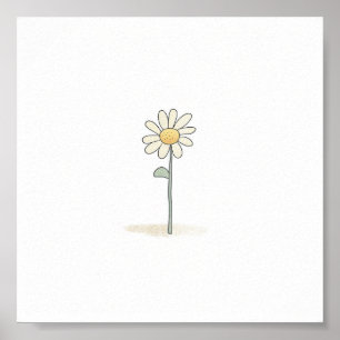 Affiche Illustration de la pâquerette délicate - Fleur sim