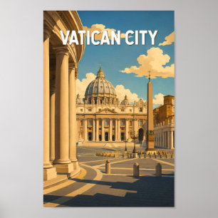 Affiche Illustration de la place Saint-Pierre à Vatican Ci