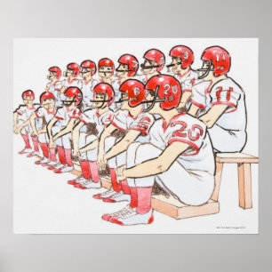 Affiche Illustration de la séance d'équipe de football