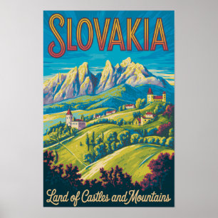 Affiche Illustration de la skyline de la Slovaquie Art de