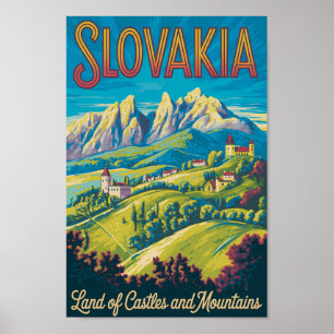 Affiche Illustration de la skyline de la Slovaquie Art de