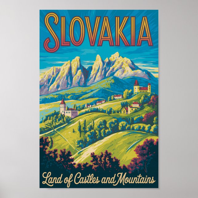 Affiche Illustration de la skyline de la Slovaquie Art de  (Devant)