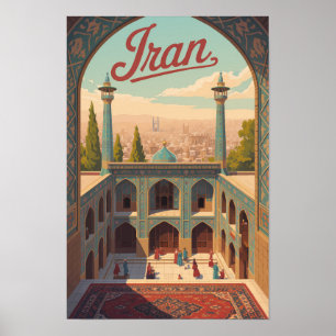 Affiche Illustration de la skyline de l'Iran Art de voyage
