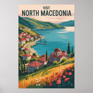 Affiche Illustration de la skyline de Macédoine du Nord Ar