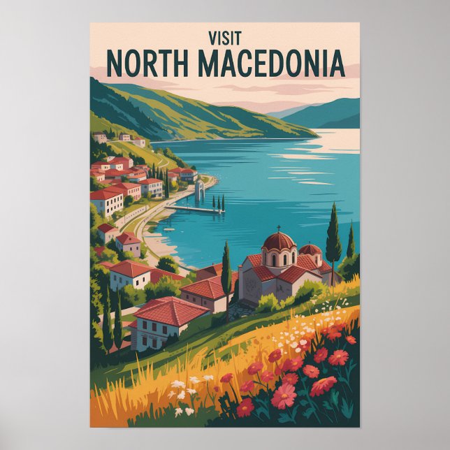 Affiche Illustration de la skyline de Macédoine du Nord Ar (Devant)