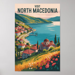 Affiche Illustration de la skyline de Macédoine du Nord Ar