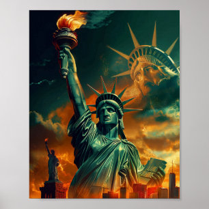 Affiche Illustration de la statue de la liberté
