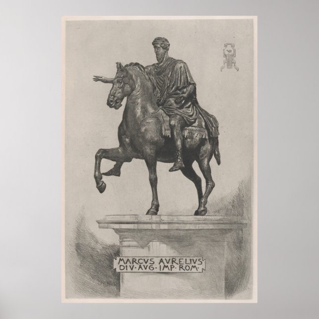 Affiche Illustration de la statue de Marcus Aurelius vinta (Devant)