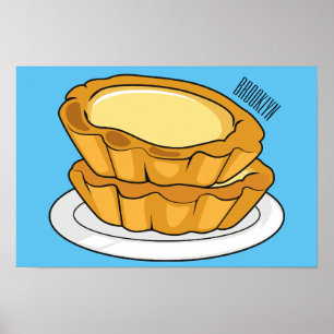 Affiche Illustration de la tarte à l'oeuf