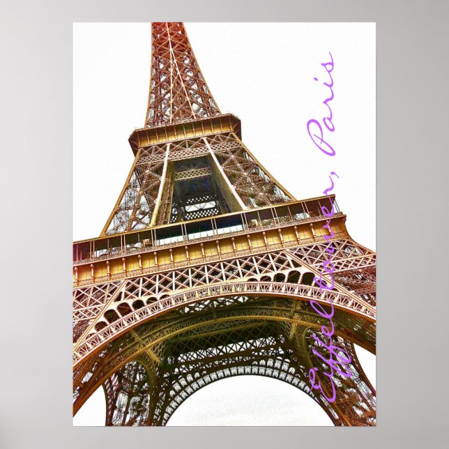 Affiche Illustration de la tour Eiffel. (Devant)