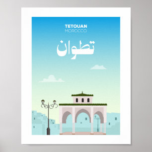 Affiche Illustration de la ville de Tétouan au Maroc