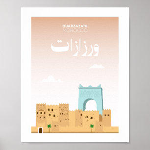 Affiche Illustration de la ville d'Ouarzazate Maroc