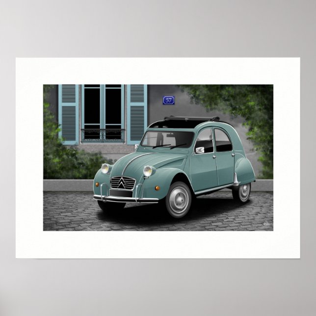 Affiche Illustration de l'affiche Citroen 2CV (Devant)