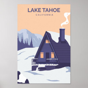 Affiche Illustration de Lake Tahoe California Travel Place