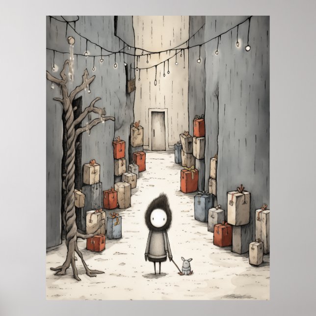 Affiche Illustration de l'allée des cadeaux (Devant)