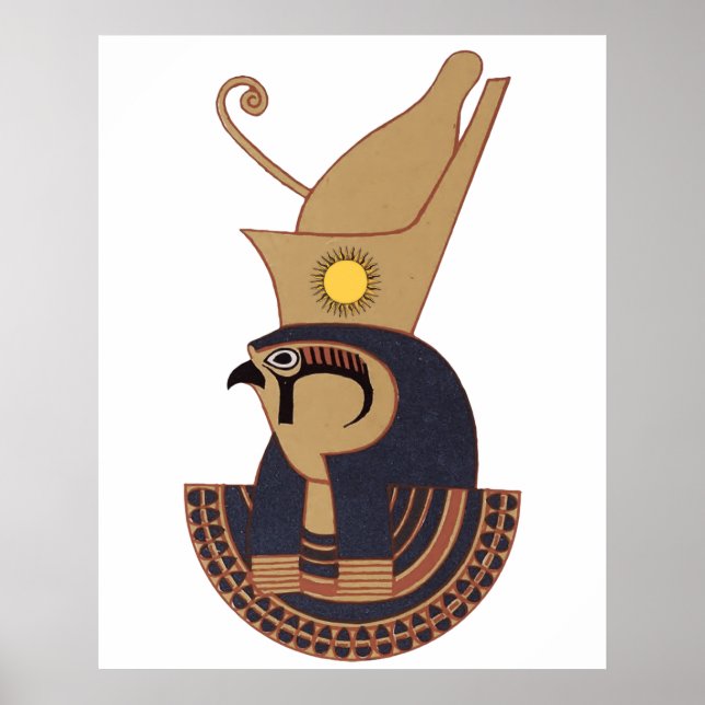 Affiche Illustration de l'ancien dieu égyptien Horus (Devant)