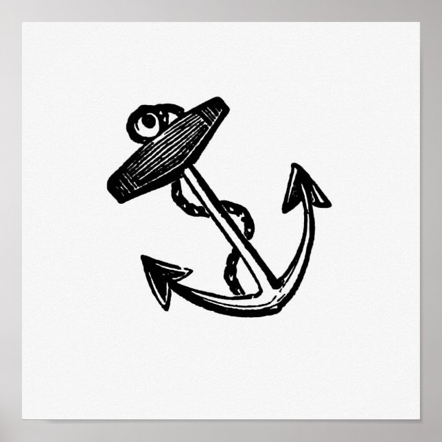 Affiche Illustration de l'Ancre vintage (Devant)