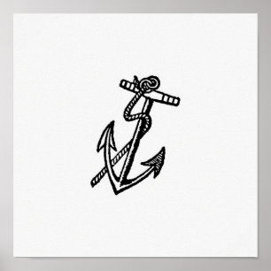 Affiche Illustration de l'Ancre vintage